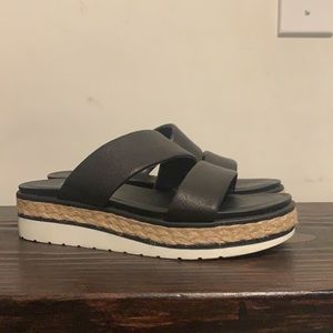 Franco Sarto Black Platform Wedges